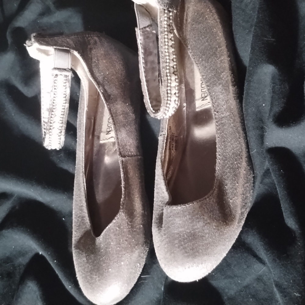 Big Girls Steve Madden Glittery Ballet Flats with Ankle Strap